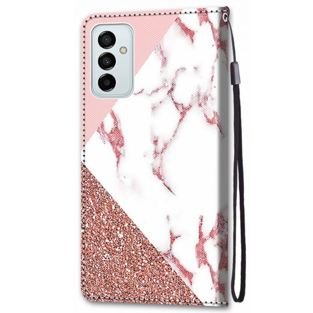 Flip Case Für Samsung Galaxy M23 5G Murmel- Und Glitzerdreieck