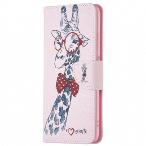 Flip Case Für Samsung Galaxy M23 5G Nerdige Giraffe