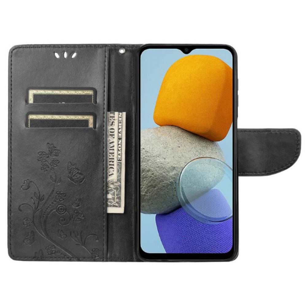 Flip Case Für Samsung Galaxy M23 5G Schmetterlinge Und Blumen