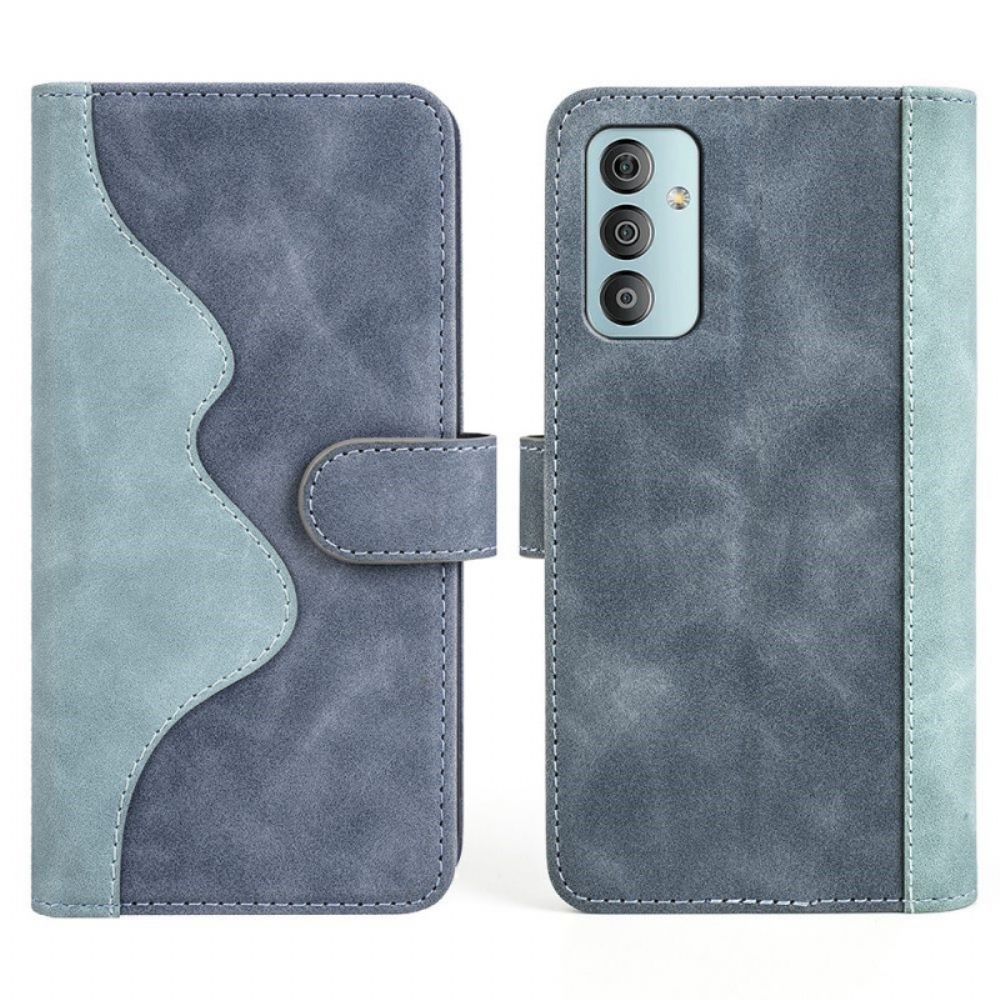 Flip Case Für Samsung Galaxy M23 5G Zweifarbiges Kunstleder