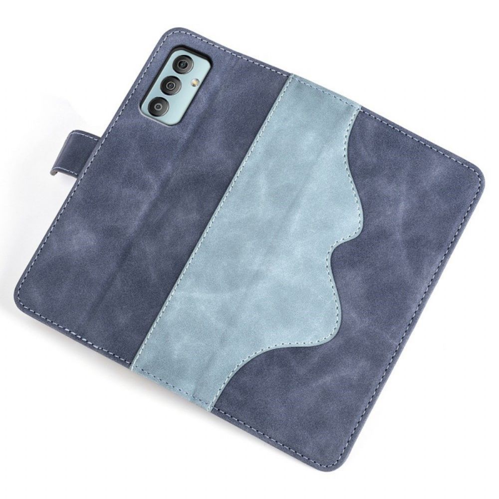 Flip Case Für Samsung Galaxy M23 5G Zweifarbiges Kunstleder