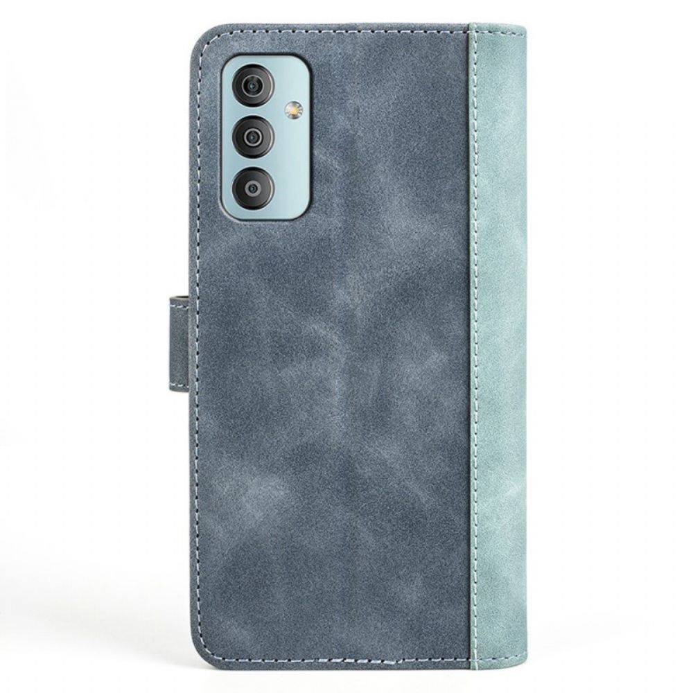 Flip Case Für Samsung Galaxy M23 5G Zweifarbiges Kunstleder