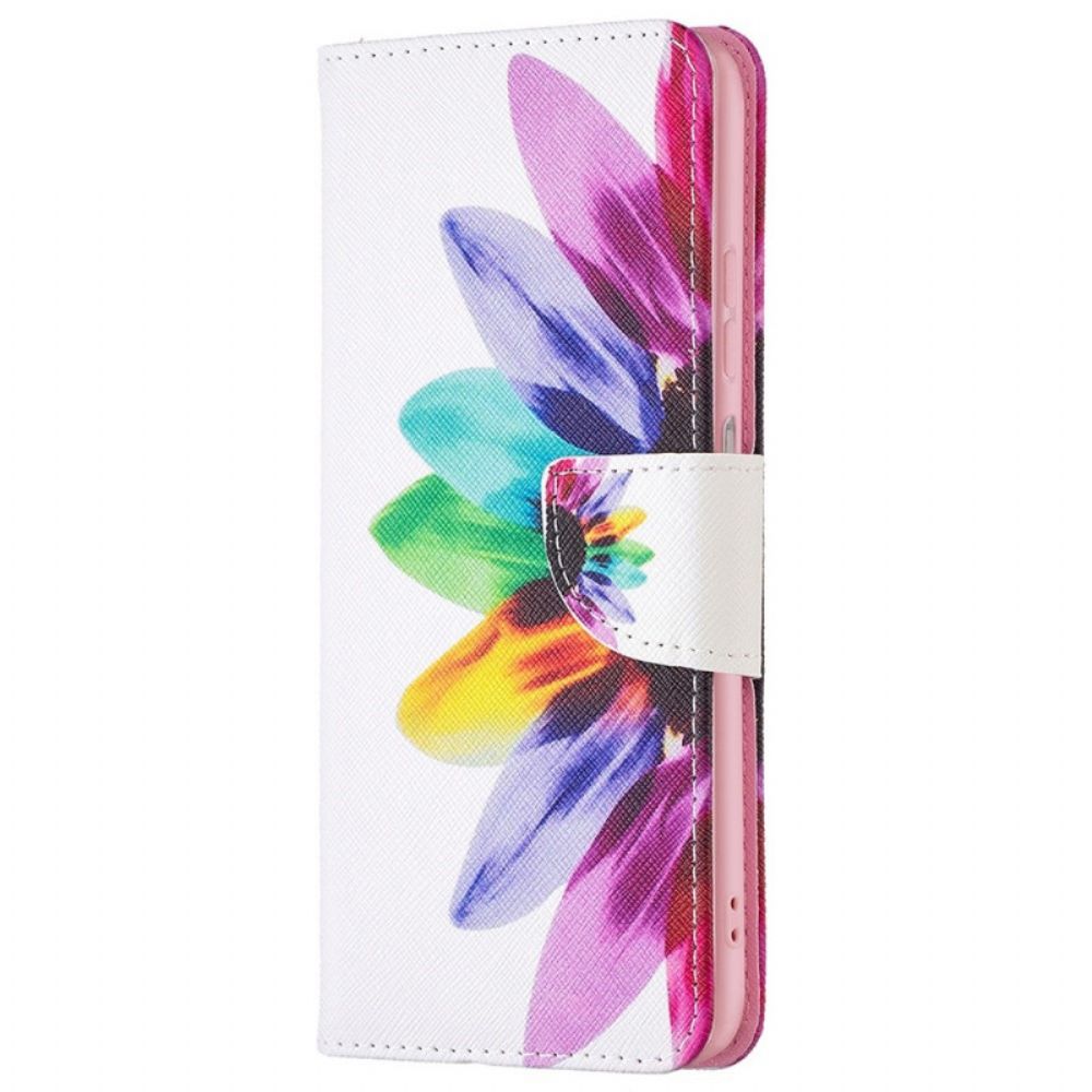 Lederhüllen Für Samsung Galaxy M23 5G Aquarell Blume