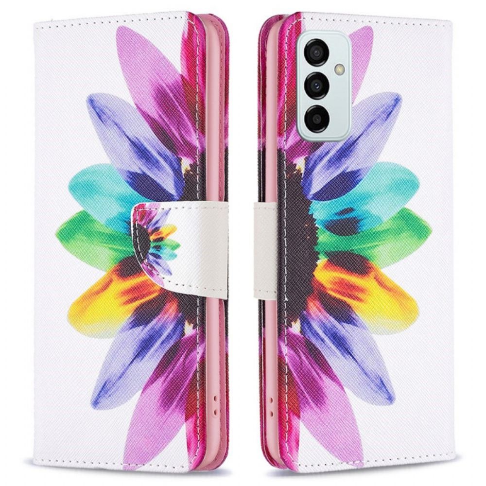 Lederhüllen Für Samsung Galaxy M23 5G Aquarell Blume