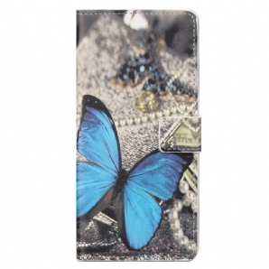 Lederhüllen Für Samsung Galaxy M23 5G Blauer Schmetterling