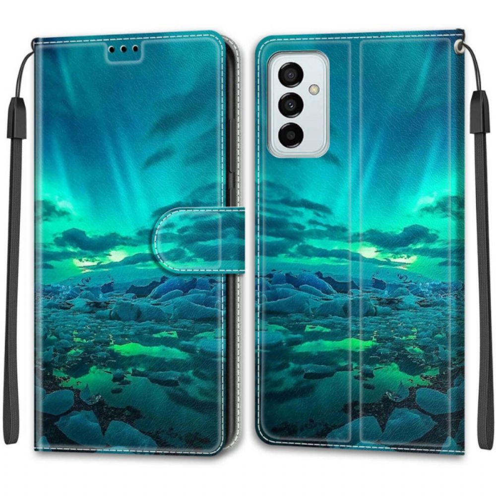 Lederhüllen Für Samsung Galaxy M23 5G Mit Kordel Riemenlandschaft