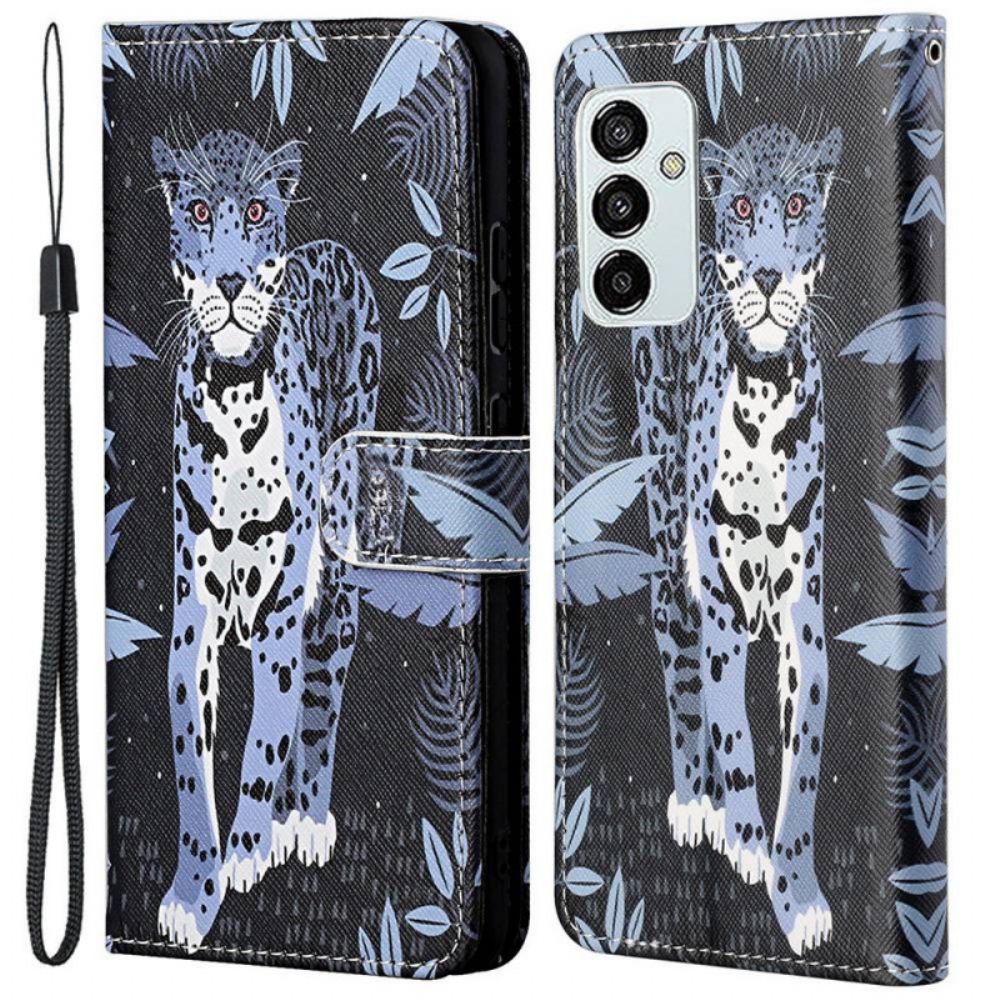 Lederhüllen Für Samsung Galaxy M23 5G Mit Kordel Tanga Leopard