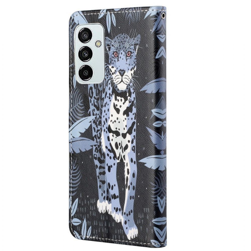 Lederhüllen Für Samsung Galaxy M23 5G Mit Kordel Tanga Leopard