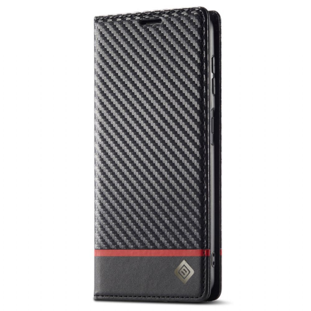 Flip Case Samsung Galaxy A15 Handyhülle Kohlefaser Lc.imeeke