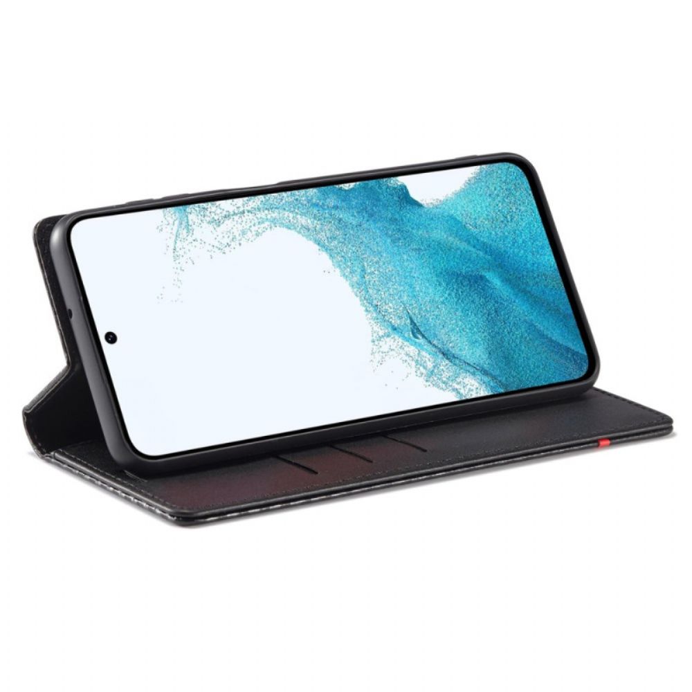 Flip Case Samsung Galaxy A15 Handyhülle Kohlefaser Lc.imeeke