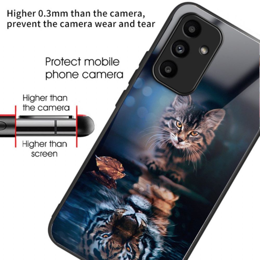 Hülle Samsung Galaxy A15 Gehärtetes Glas Mit Katze Und Tiger