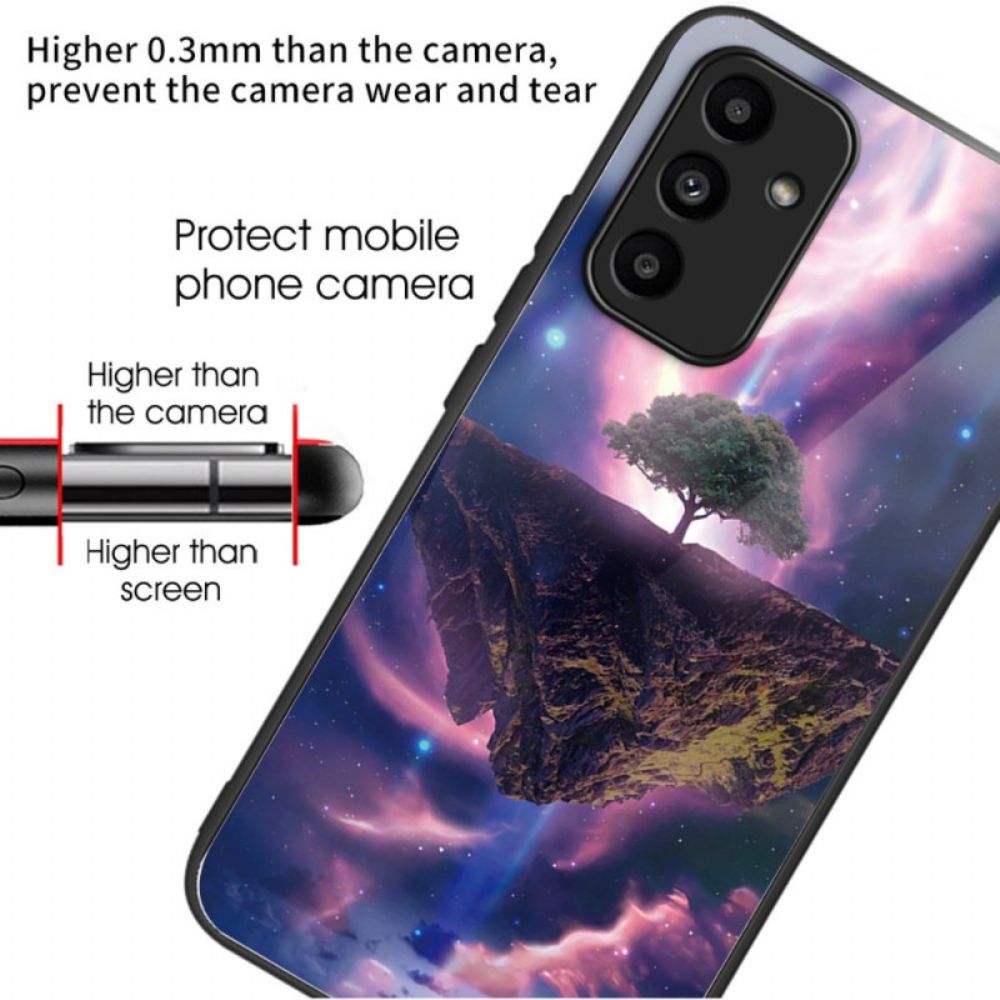 Hülle Samsung Galaxy A15 Handyhülle Aurora Night Gehärtetes Glas