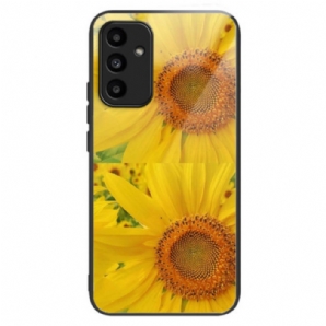 Hülle Samsung Galaxy A15 Sonnenblumen Aus Gehärtetem Glas