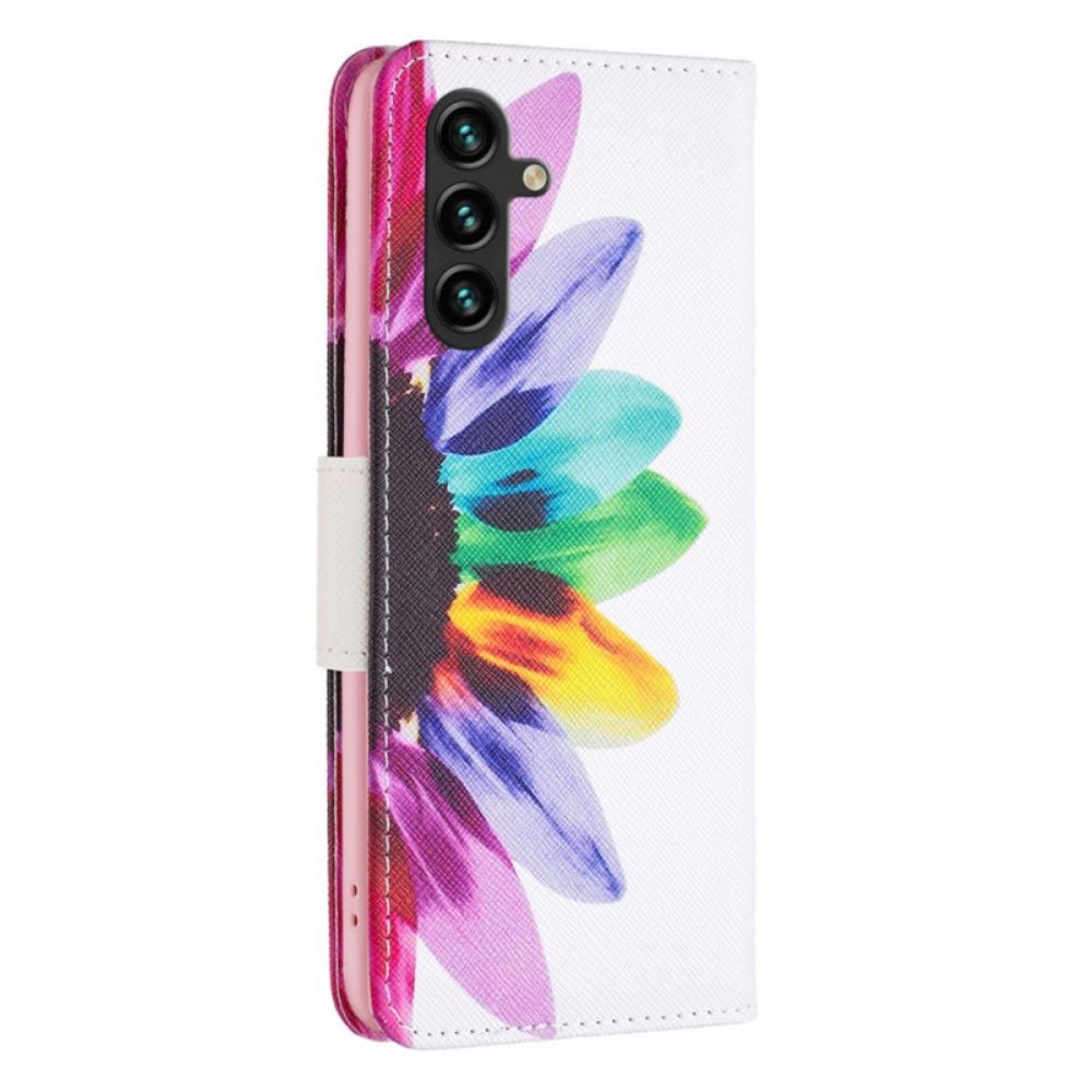 Lederhüllen Für Samsung Galaxy A15 Aquarellblume