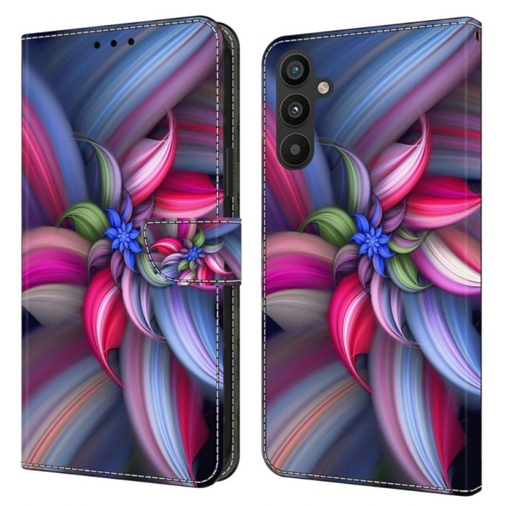 Lederhüllen Samsung Galaxy A15 Handyhülle Bunte Blumen