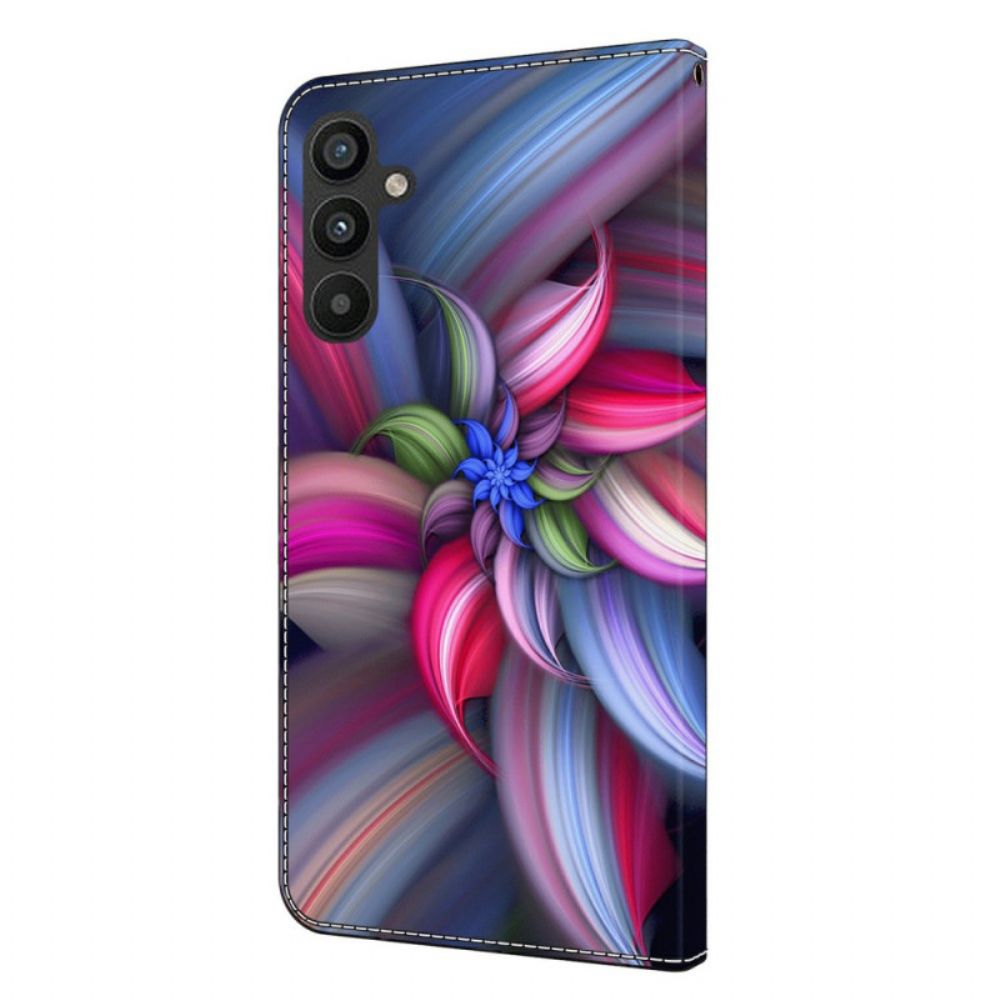 Lederhüllen Samsung Galaxy A15 Handyhülle Bunte Blumen