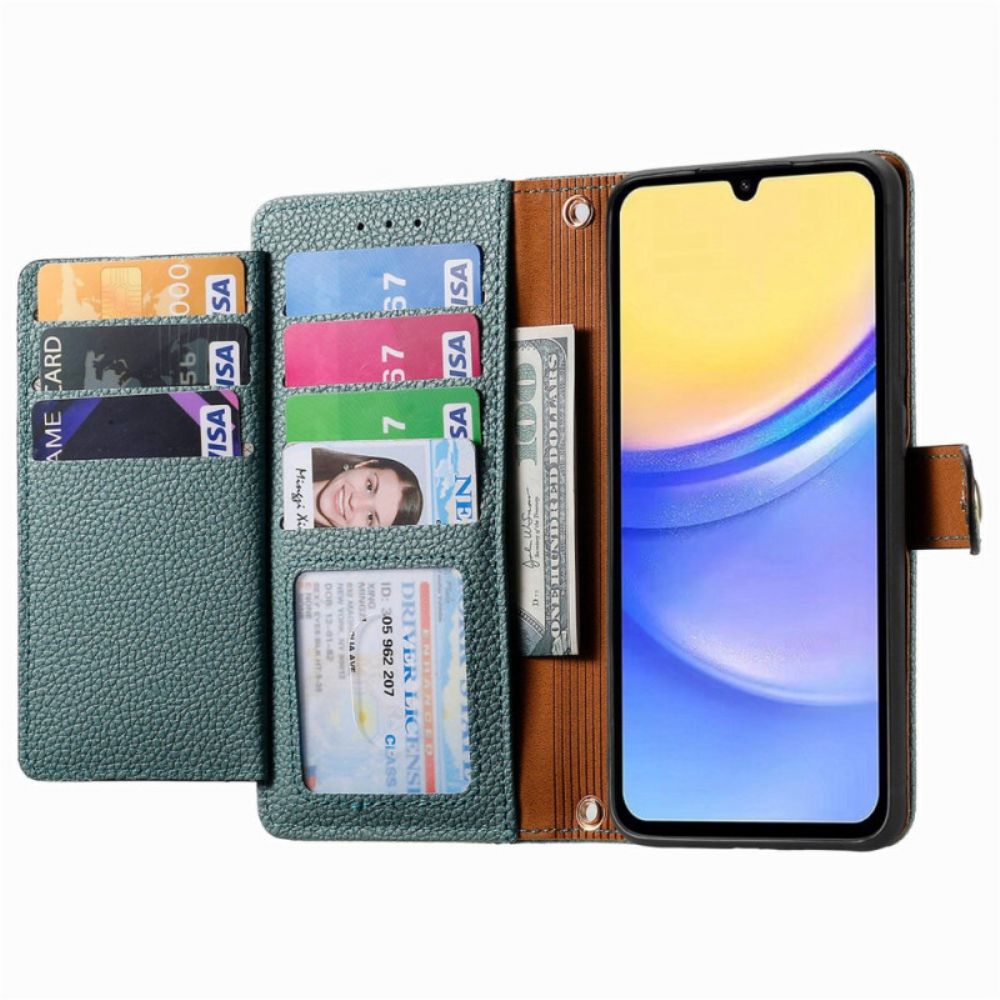 Lederhüllen Samsung Galaxy A15 Handyhülle Herzmuster Und Rfid-schutz