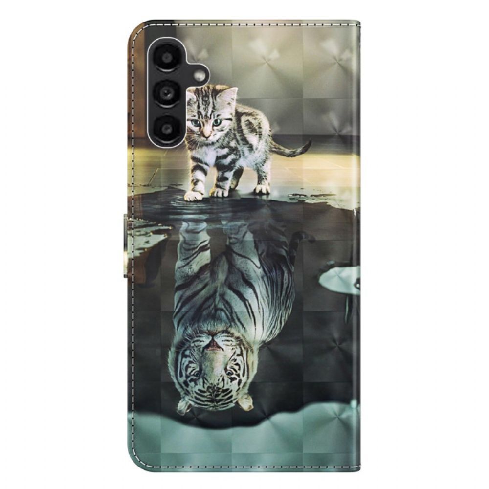 Lederhüllen Samsung Galaxy A15 Katze Und Tiger