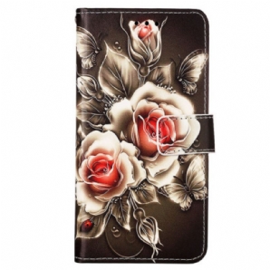 Lederhüllen Samsung Galaxy A15 Riemenrosen