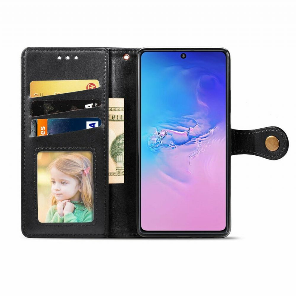 Flip Case Für Samsung Galaxy S10 Lite Kunstleder Und Vintage-verschluss