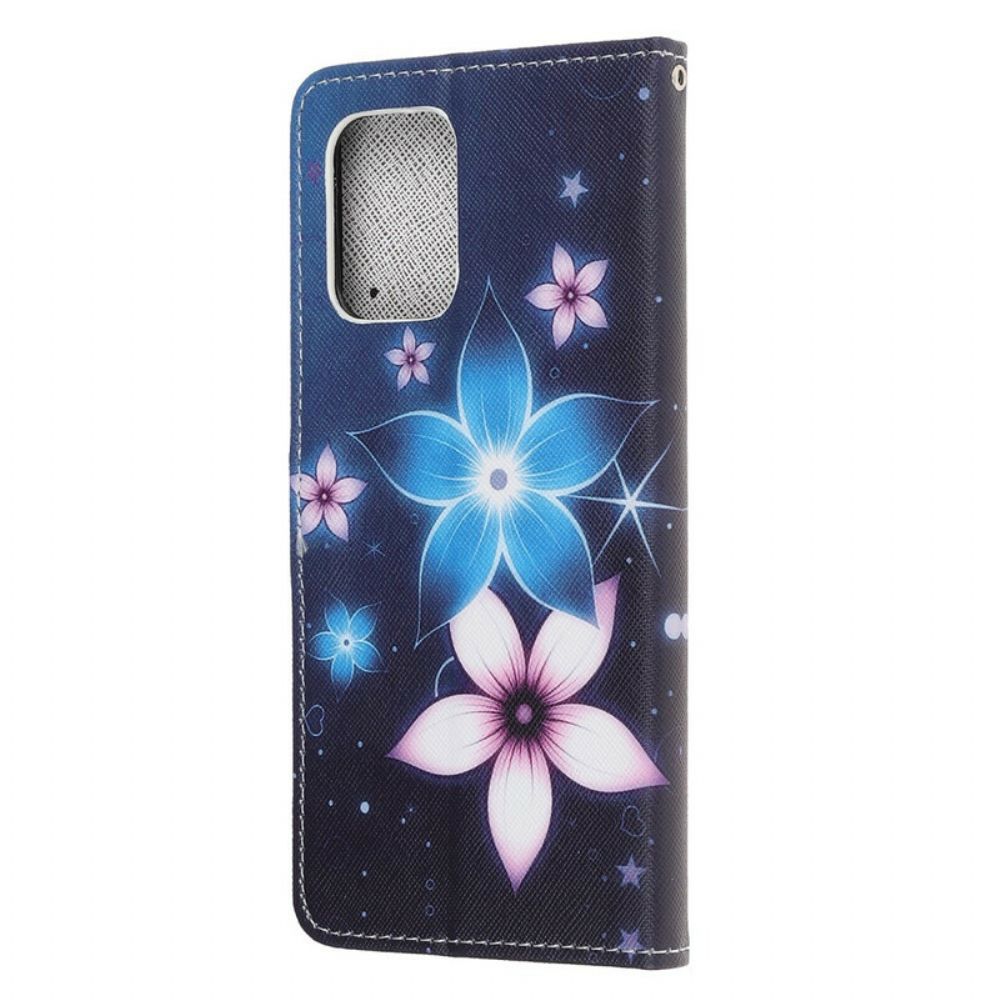 Flip Case Für Samsung Galaxy S10 Lite Mit Kordel Mondriemen Blumen