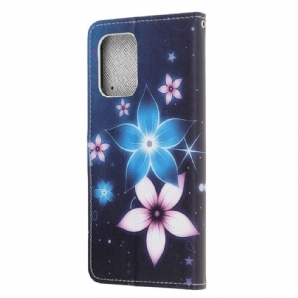 Flip Case Für Samsung Galaxy S10 Lite Mit Kordel Mondriemen Blumen