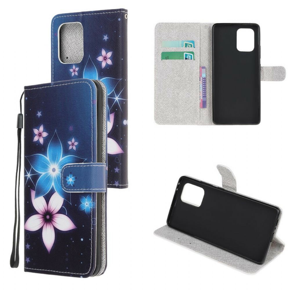 Flip Case Für Samsung Galaxy S10 Lite Mit Kordel Mondriemen Blumen