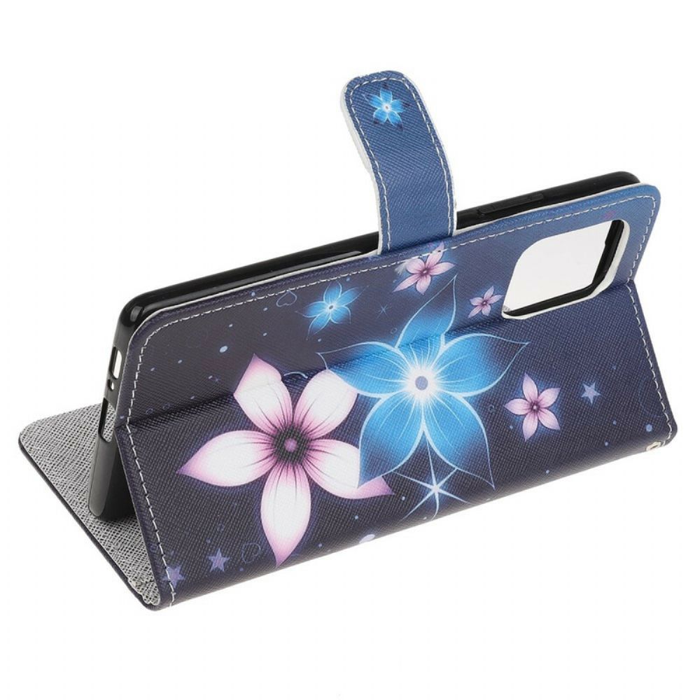 Flip Case Für Samsung Galaxy S10 Lite Mit Kordel Mondriemen Blumen