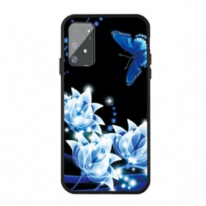 Handyhülle Für Samsung Galaxy S10 Lite Schmetterling Und Blaue Blumen