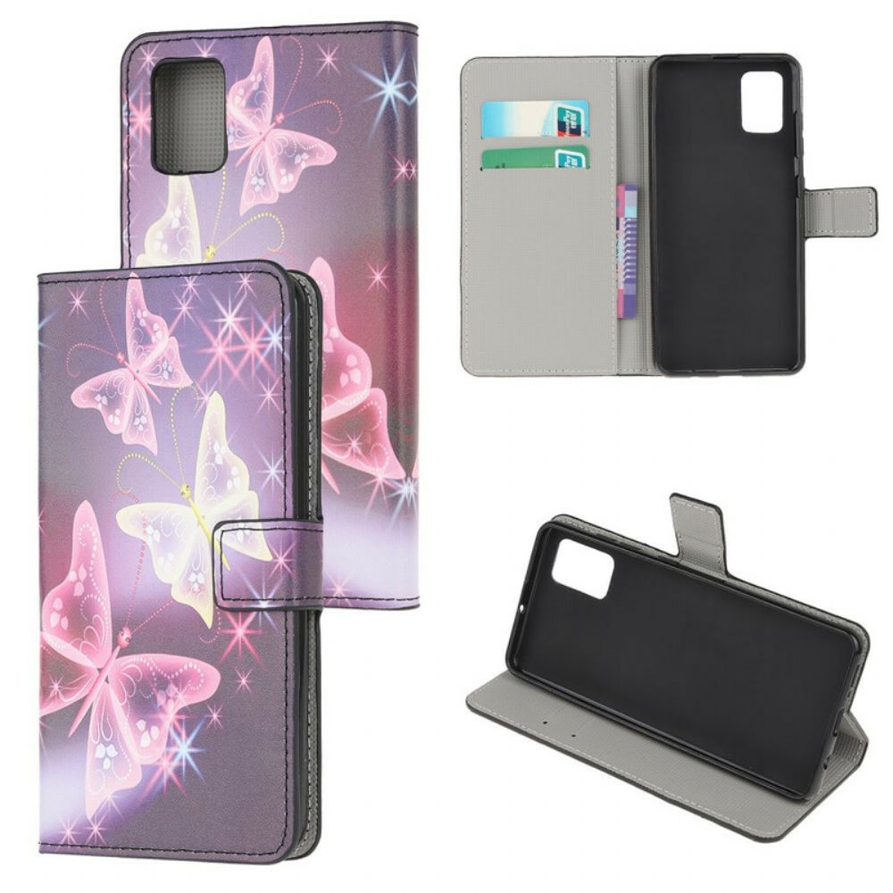 Lederhüllen Für Samsung Galaxy S10 Lite Neon-schmetterlinge