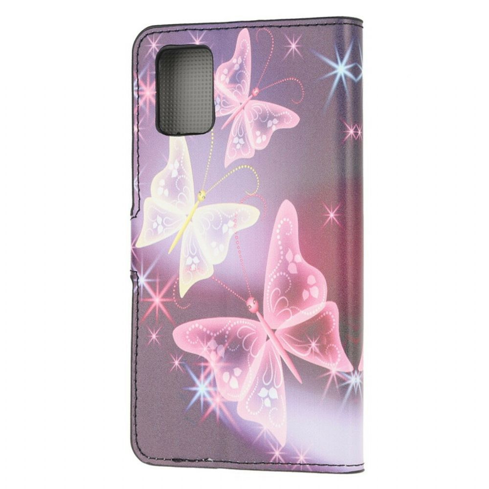 Lederhüllen Für Samsung Galaxy S10 Lite Neon-schmetterlinge