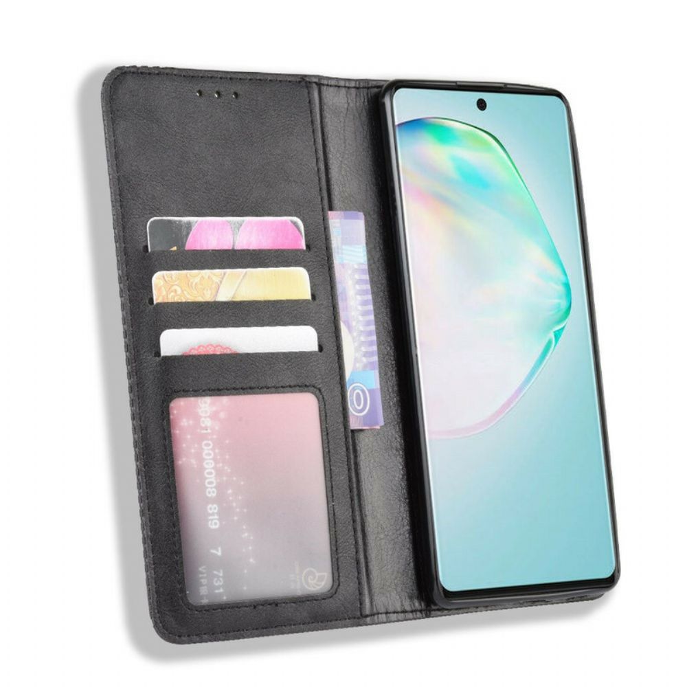 Schutzhülle Für Samsung Galaxy S10 Lite Flip Case Stilisierter Vintage-ledereffekt