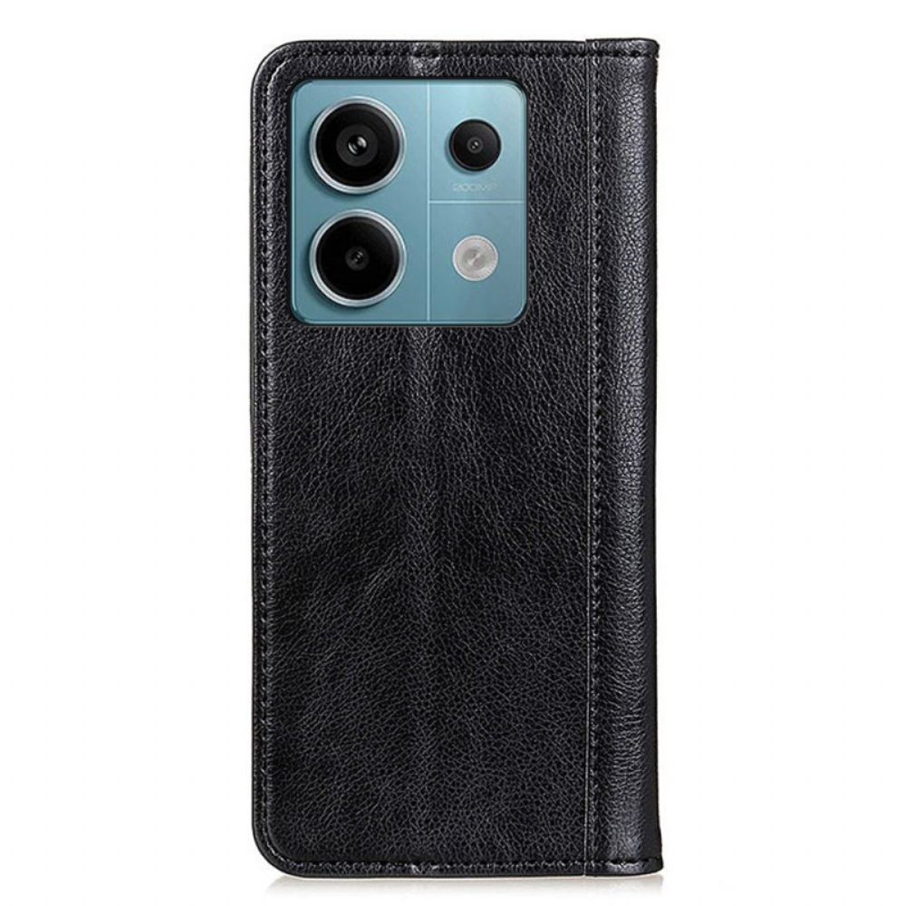 Flip Case Poco X6 5g Litschi-textur