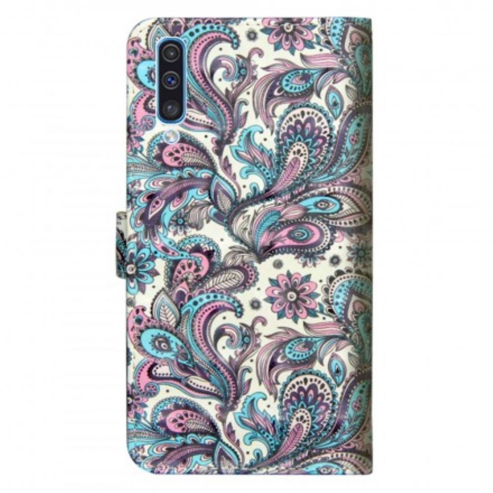 Flip Case Für Samsung Galaxy A70 Blumenmuster