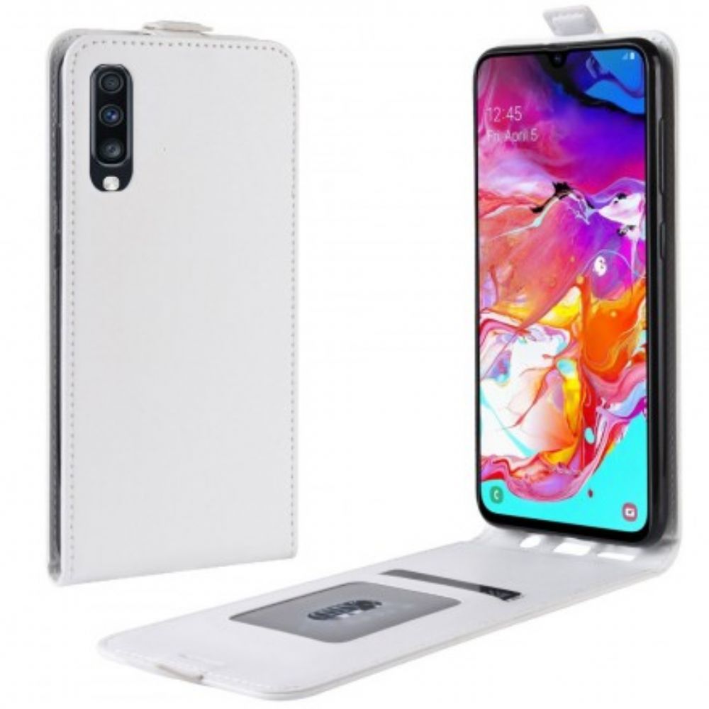 Flip Case Für Samsung Galaxy A70 Flip Case Faltbarer Ledereffekt