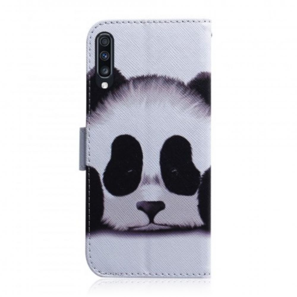 Flip Case Für Samsung Galaxy A70 Panda-gesicht