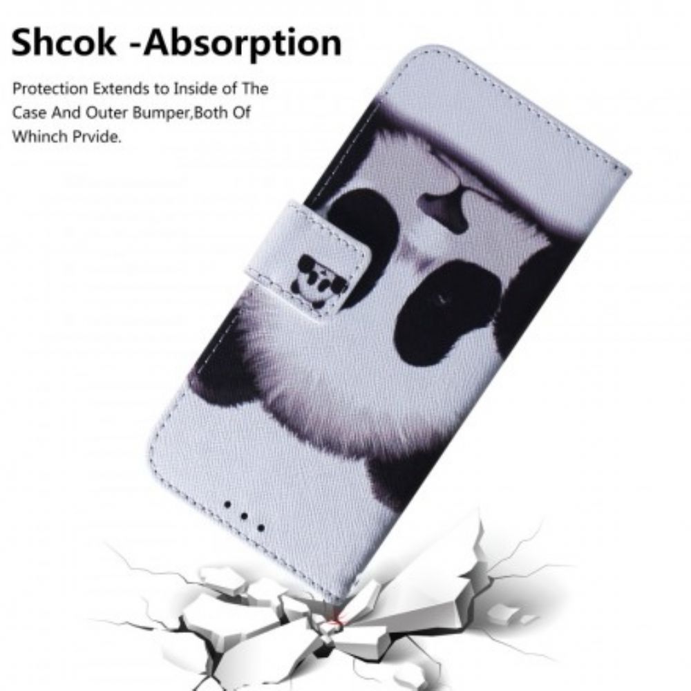 Flip Case Für Samsung Galaxy A70 Panda-gesicht