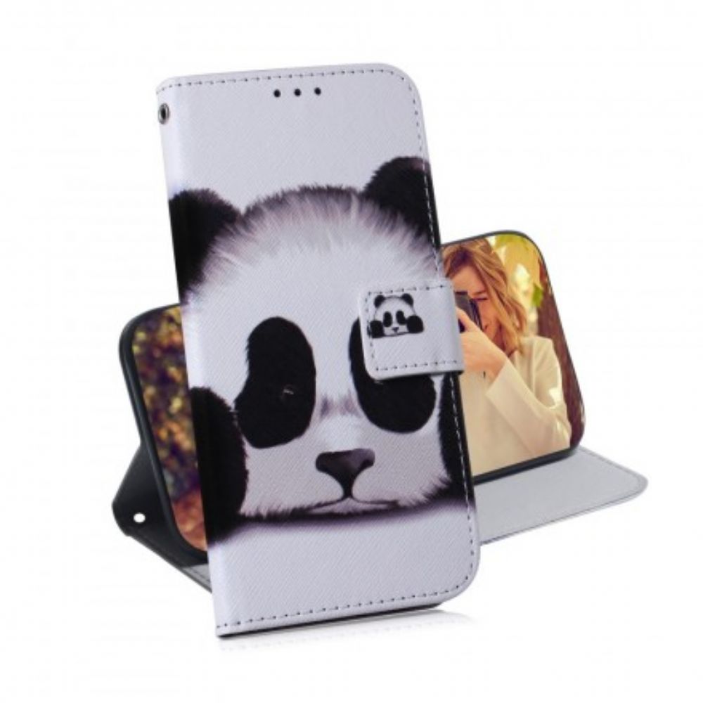 Flip Case Für Samsung Galaxy A70 Panda-gesicht