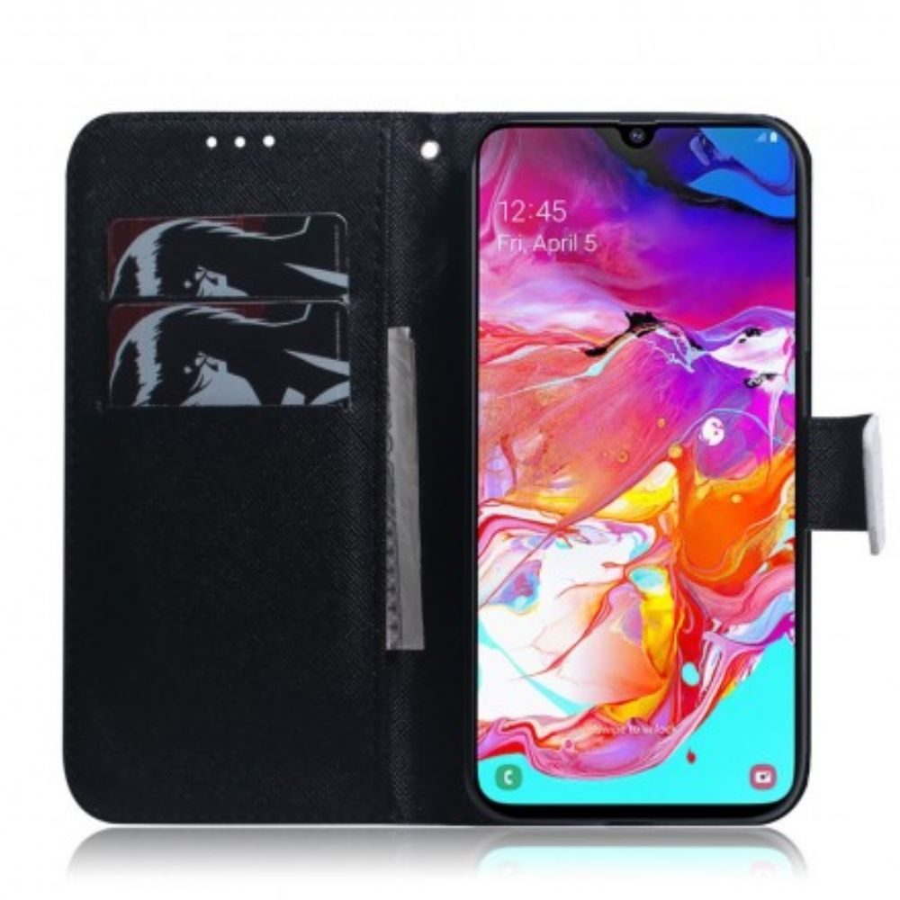 Flip Case Für Samsung Galaxy A70 Panda-gesicht