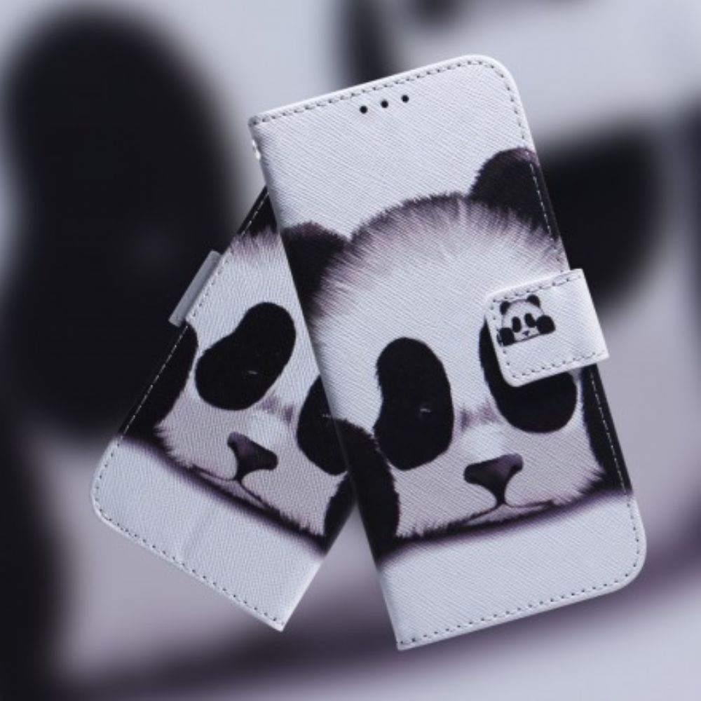 Flip Case Für Samsung Galaxy A70 Panda-gesicht