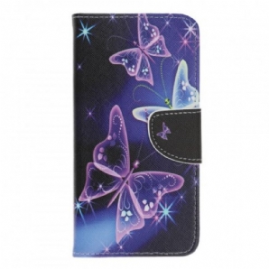 Flip Case Für Samsung Galaxy A70 Schmetterlinge Und Blumen