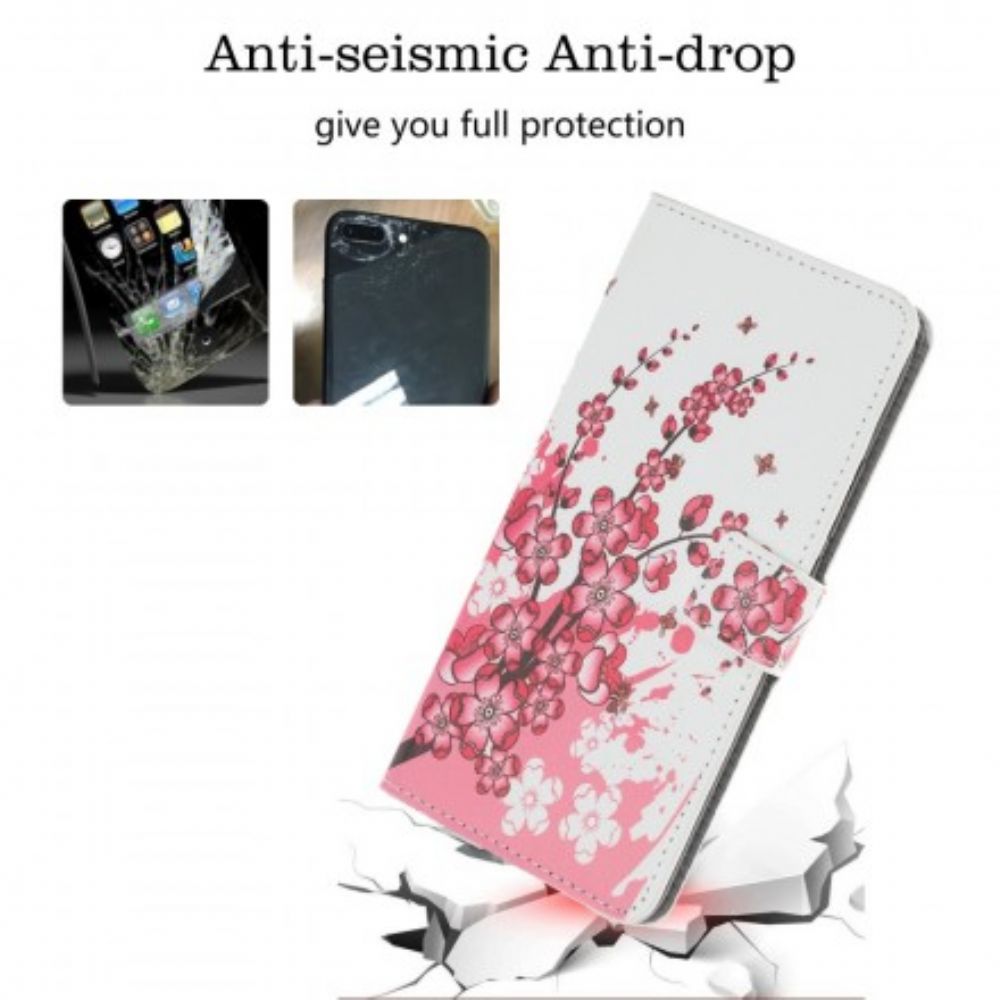 Flip Case Für Samsung Galaxy A70 Tropische Blumen