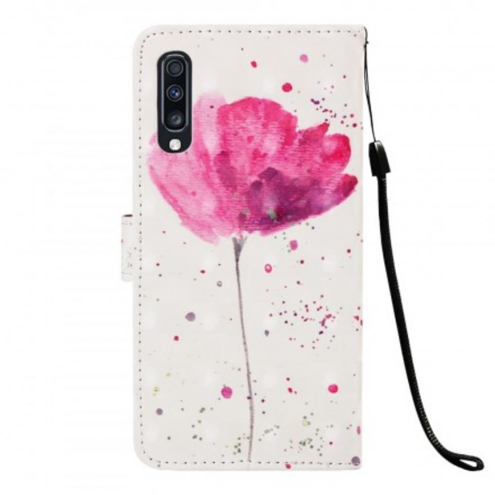 Hülle Flip Case Für Samsung Galaxy A70 Wasserfarbenes Halfter