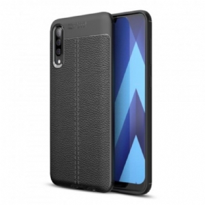 Hülle Für Samsung Galaxy A70 Doppellinie Litschi-leder-effekt