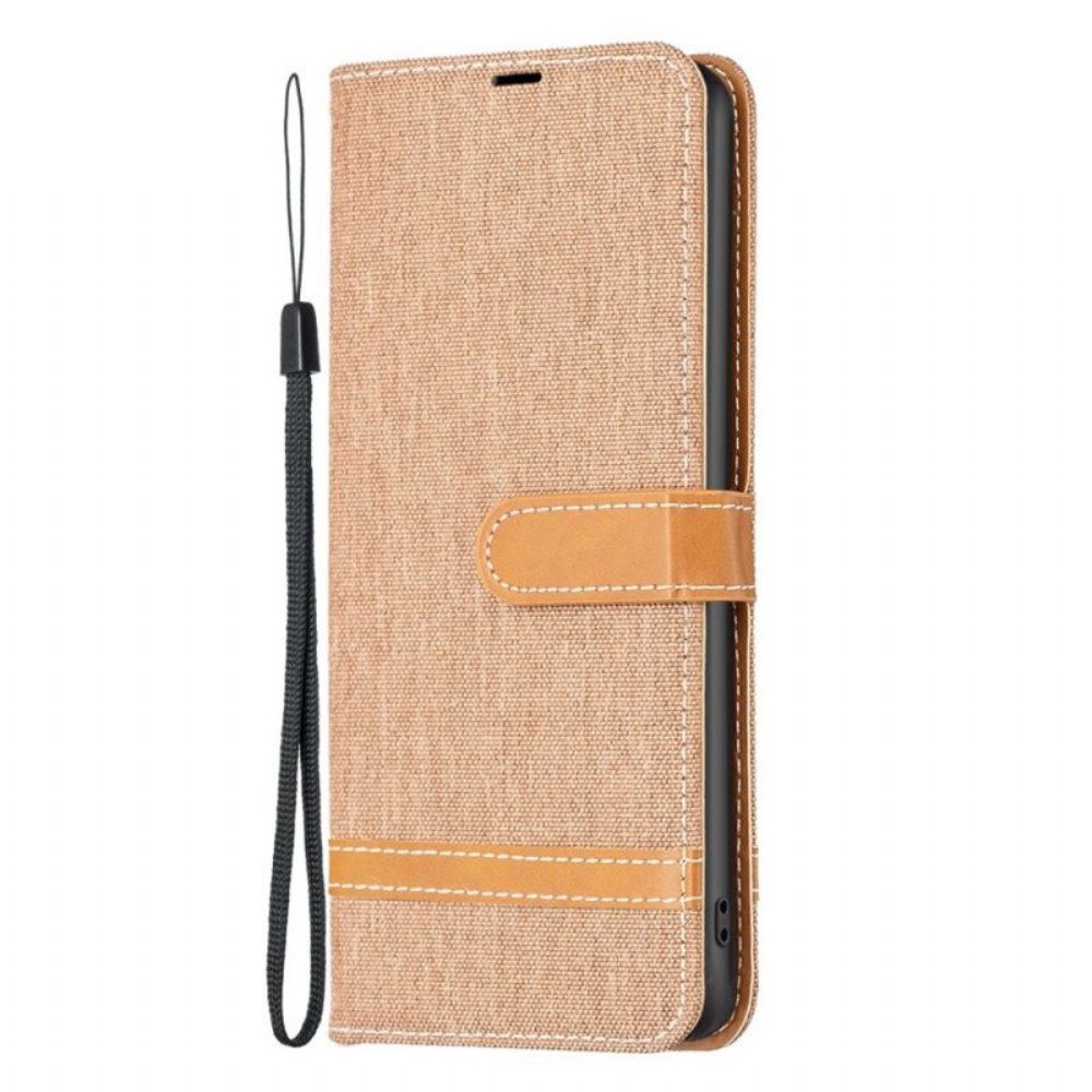 Flip Case Für Xiaomi 12T / 12T Pro Mit Kordel Armband In Stoff- Und Lederoptik