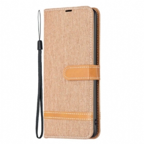 Flip Case Für Xiaomi 12T / 12T Pro Mit Kordel Armband In Stoff- Und Lederoptik