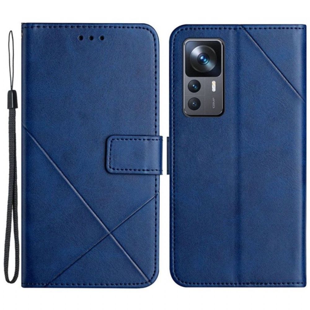 Flip Case Für Xiaomi 12T / 12T Pro X Design Geo-lederstil