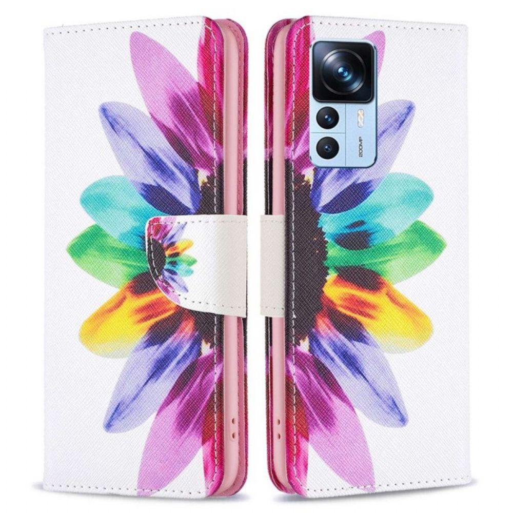 Lederhüllen Für Xiaomi 12T / 12T Pro Aquarellblume