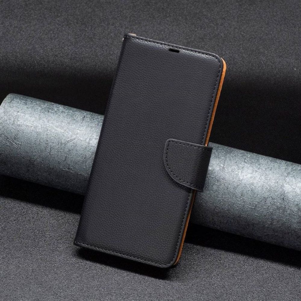 Lederhüllen Für Xiaomi 12T / 12T Pro Mit Kordel Riemchen-stil Aus Litschi-leder