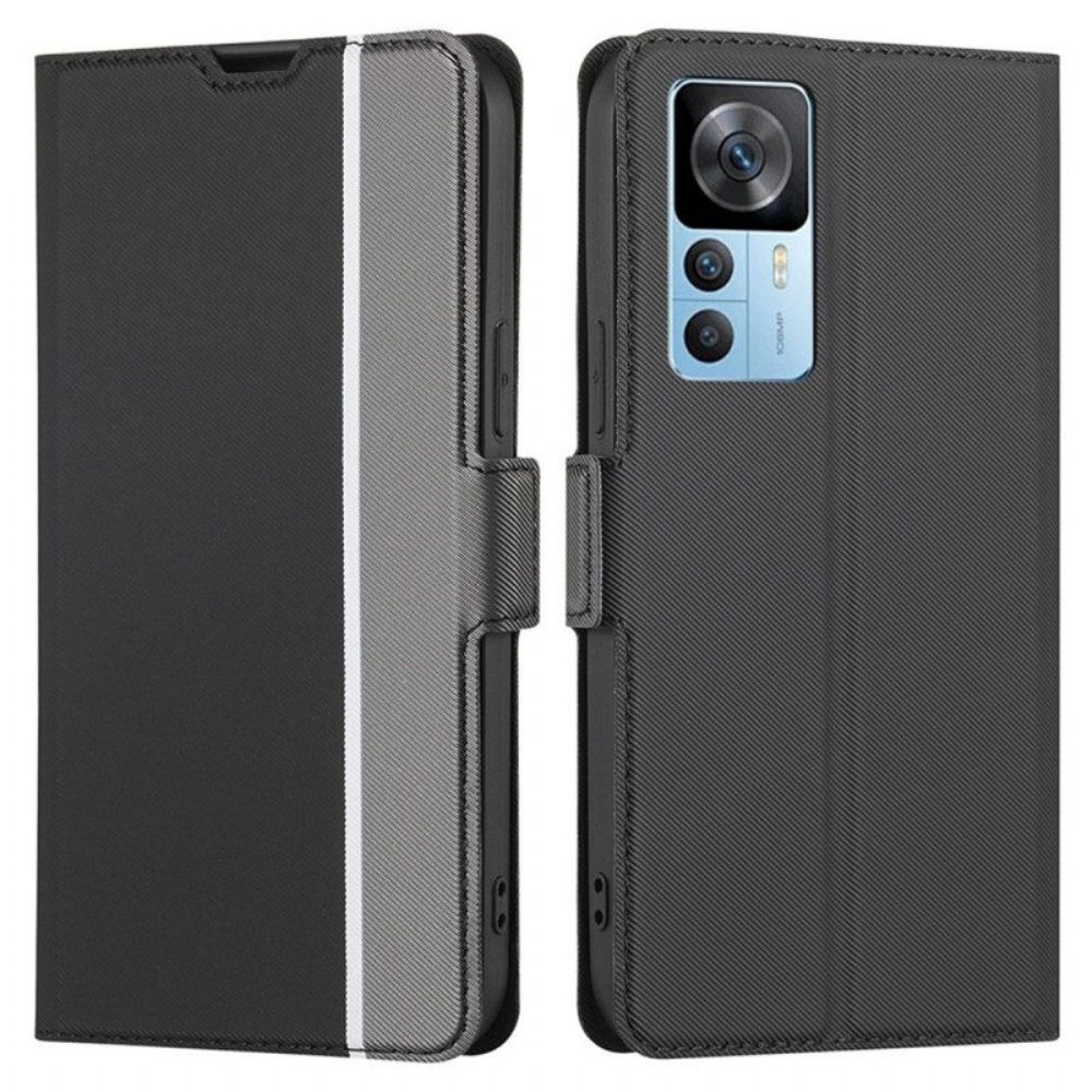 Lederhüllen Für Xiaomi 12T / 12T Pro Ultrafeine Bicolor